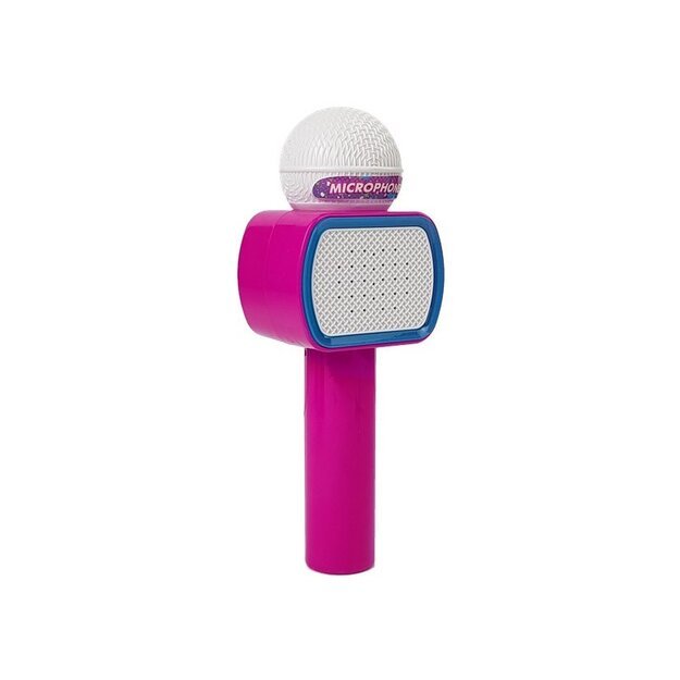 Vaikiškas mikrofonas su belaidžiu karaokės "Bluetooth" garsiakalbiu, rožinis
