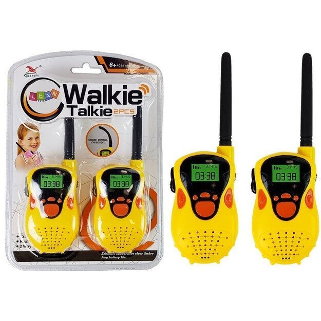 Vaikiškos racijos 2vnt. Walkie Talkie - Diapozonas 100 m, geltonos