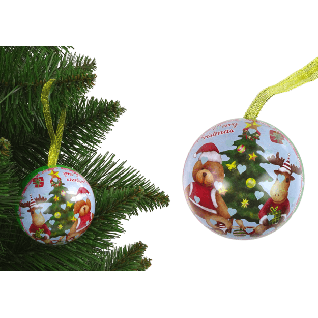 Kalėdų dekoracija - atidaromas metalinis eglutės pakabukas, dovanų dėžutė