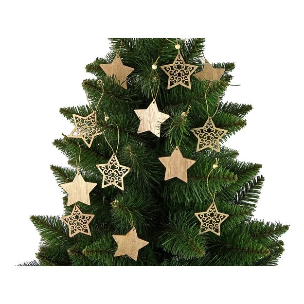Kalėdų eglutės dekoracija, medinės žvaigždės 