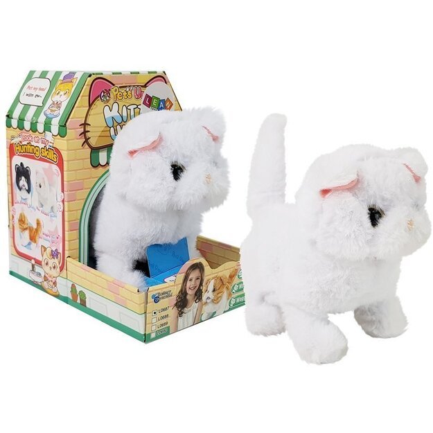 Interaktyvus pliušinis kačiukas, baltas
