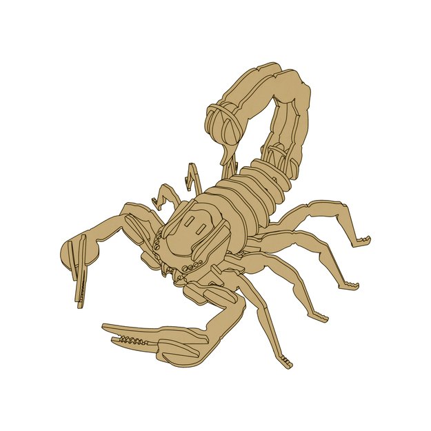 Medinė 3D skorpiono 35 dalys