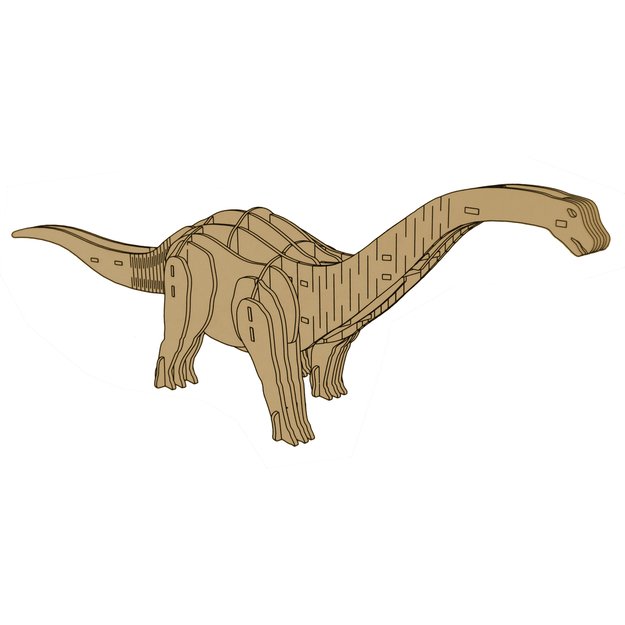 Medinė 3D erdvinė dėlionė „Brontozauras“, 38 el.