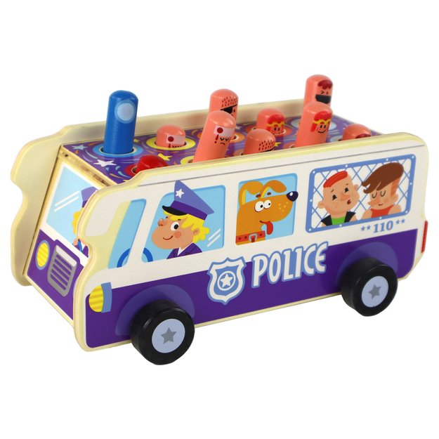 Medinis arkadinis žaidimas policijos autobusas 