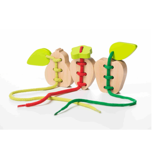 Medinis virvelinis žaislas su vaisiais 