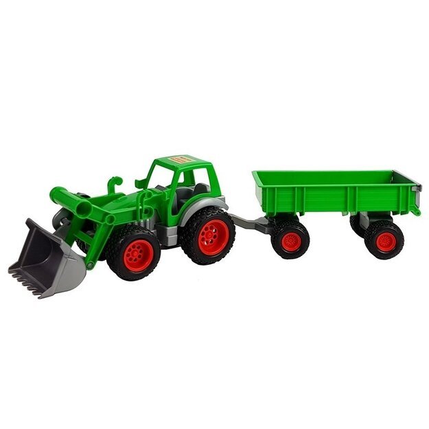 Žaislinis traktorius su priekaba