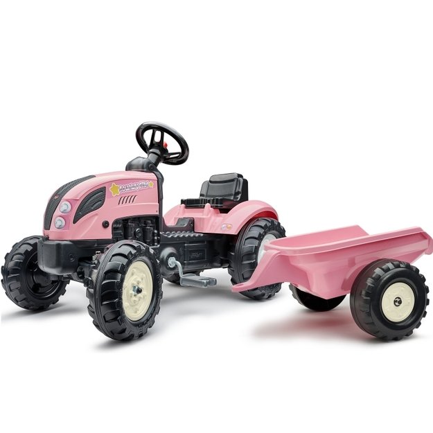 Minamas traktorius su priekaba Country Star Falk, rožinis