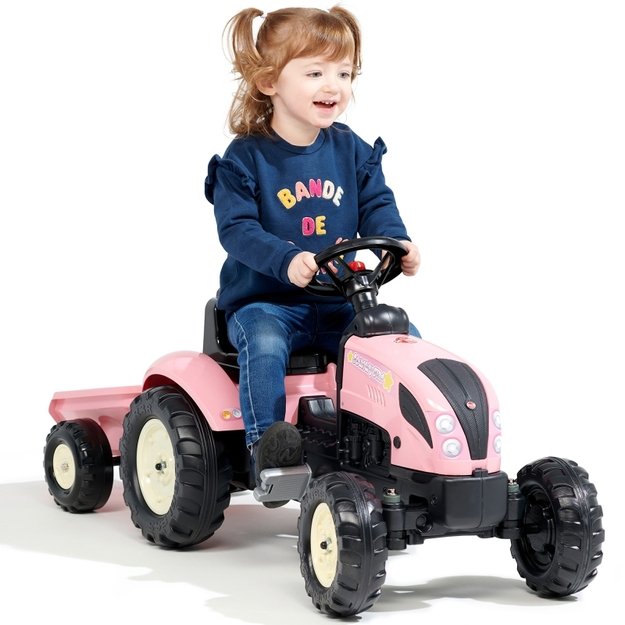 Minamas traktorius su priekaba Country Star Falk, rožinis