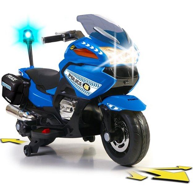 Vaikiškas policijos motociklas su 12V, mėlynai baltas, FEBER
