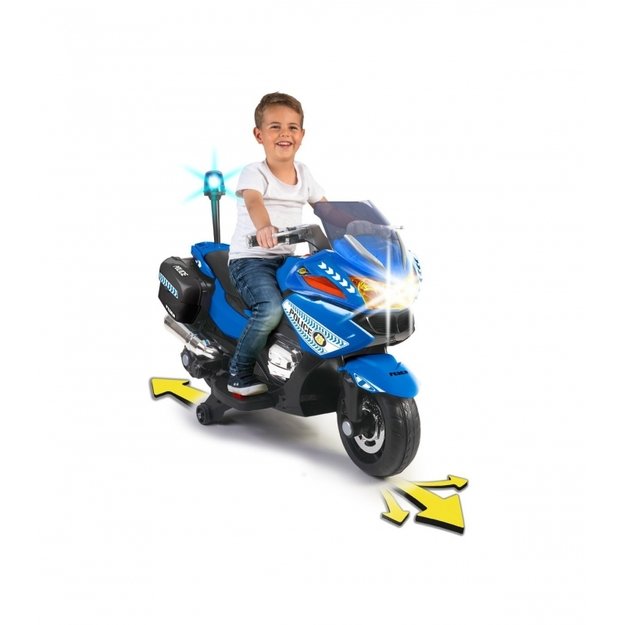 Vaikiškas policijos motociklas su 12V, mėlynai baltas, FEBER