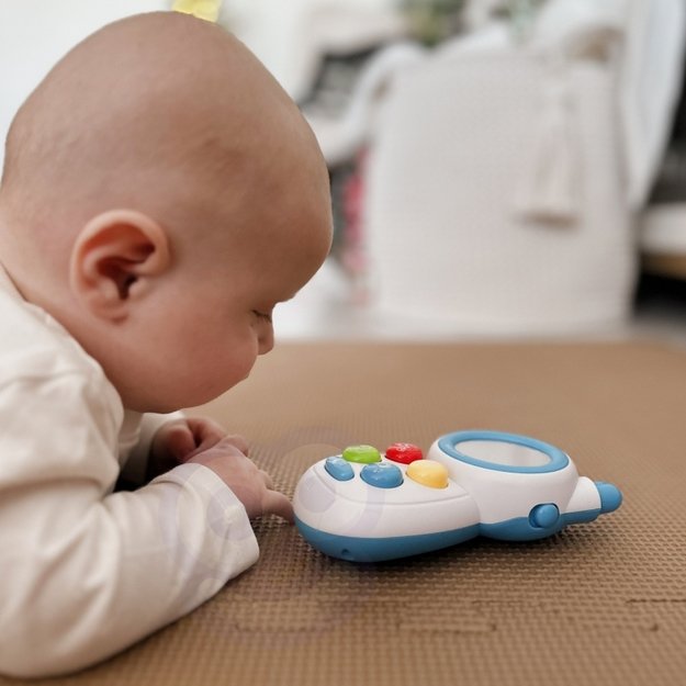 Interaktyvus kūdikių telefonas su garso ir šviesos efektais, WOOPIE, mėlynas