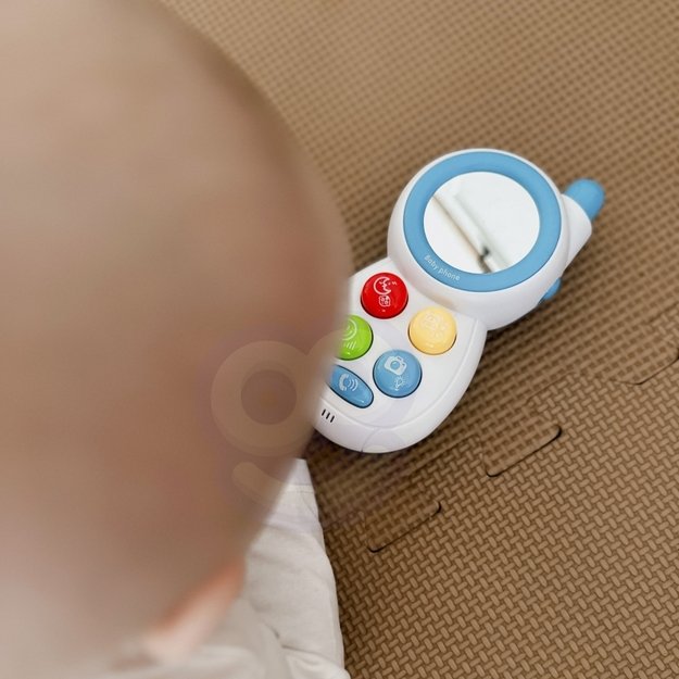 Interaktyvus kūdikių telefonas su garso ir šviesos efektais, WOOPIE, mėlynas