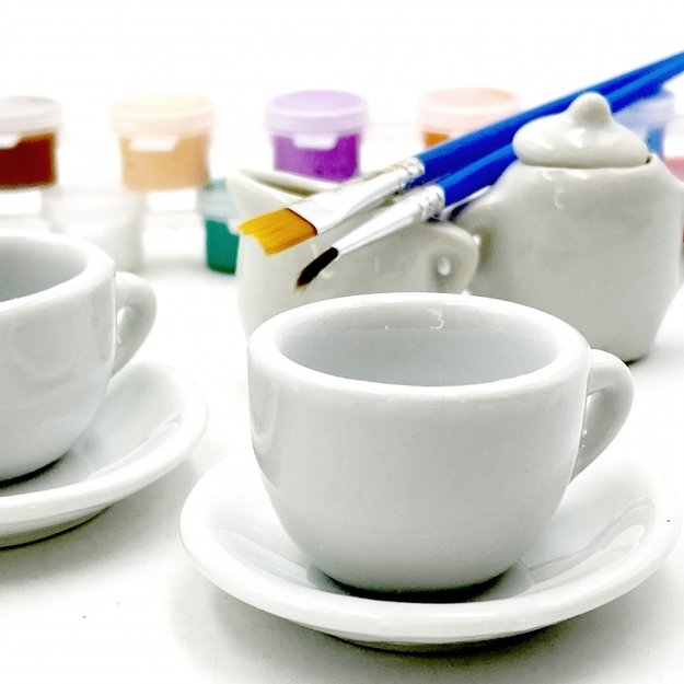 Keraminis arbatos servizo rinkinys tapybai, WOOPIE