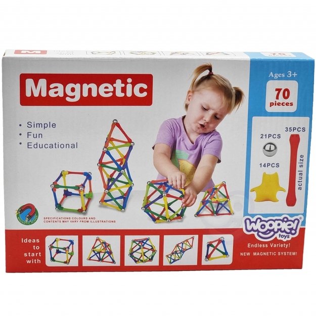 Magnetinis konstruktorius 70 vnt. Woopie