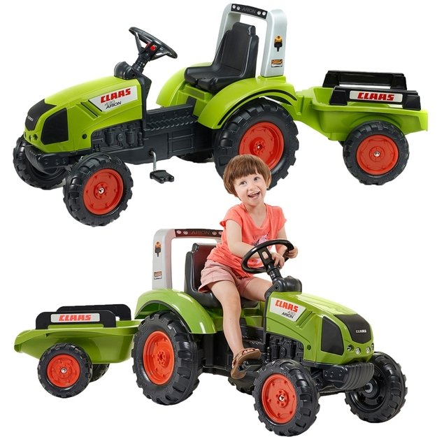 Minamas traktorius su priekaba, žalias, Flak