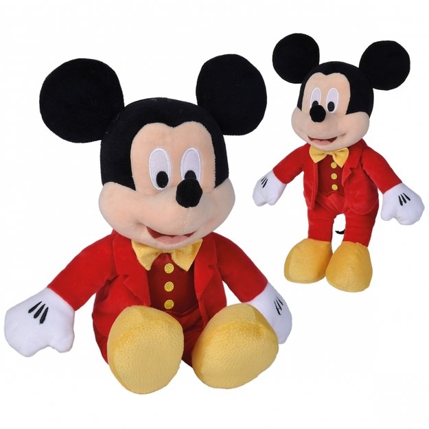 Pliušinis žaislas - Herojus - peliukas Mikis su blizgančiu raudonu smokingu 25cm - Simba Disney