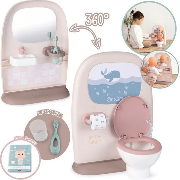 Žaislinis lėlių tualetas su priedais, Smoby Baby Nurse