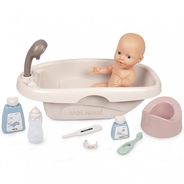 Lėlės kūdikio vonios rinkinys su priedai, Smoby