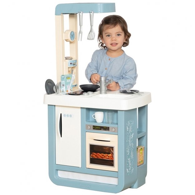 Vaikiška virtuvėlė su priedais, mėlyna, Smoby