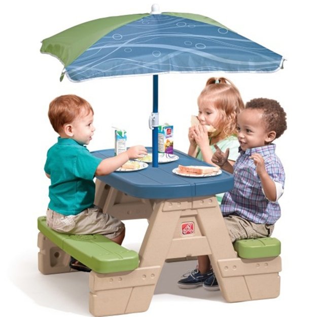Step2 Pikniko stalas su skėčiu vaikams