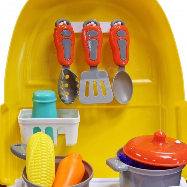 Vaikiška mini virtuvėlė su priedais 26 vnt. kuprinėje Woopie