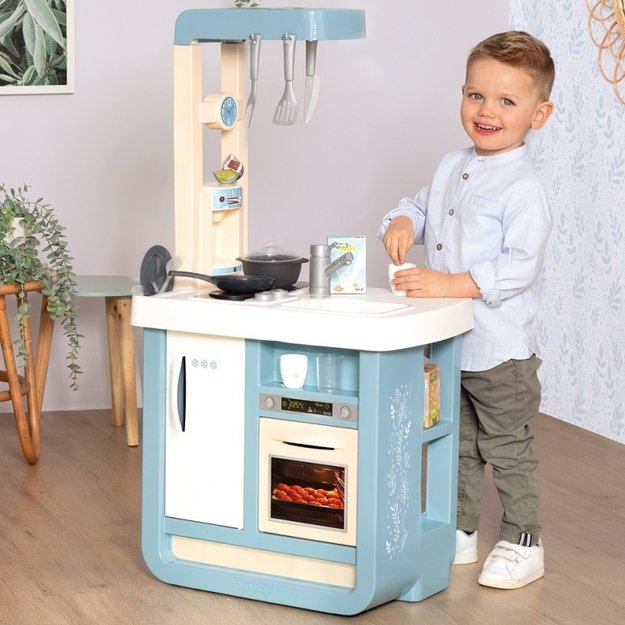 Vaikiška virtuvėlė su priedais, mėlyna, Smoby