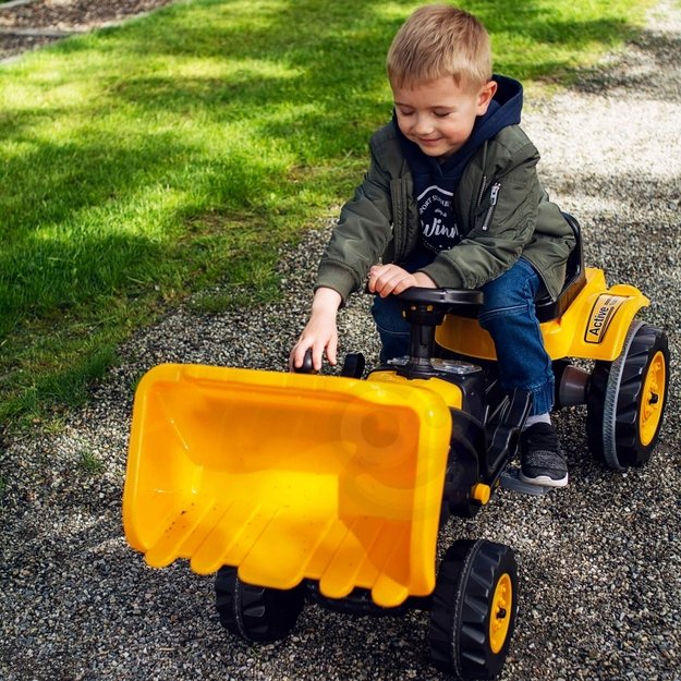 Vaikiškas traktorius su pedalais ir krautuvu