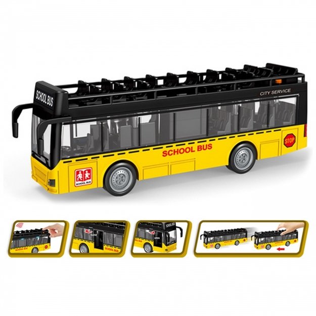 Žaislinis autobusas su šviesos ir garso efektais, WOOPIE, geltonas