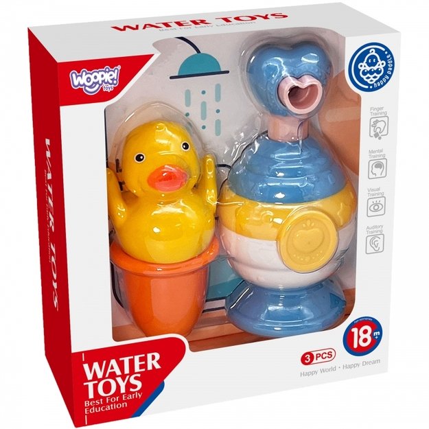 Vonios žaislų rinkinys su muilo dozatoriumi, WOOPIE, mėlynas