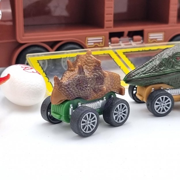 Sunkvežimis su paleidimo įtaisu ir  automobiliais „Dinozauras“, Woopie