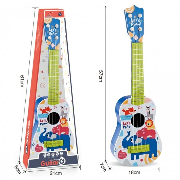 Vaikiška akustinė gitara 57 cm, WOOPIE, mėlyna