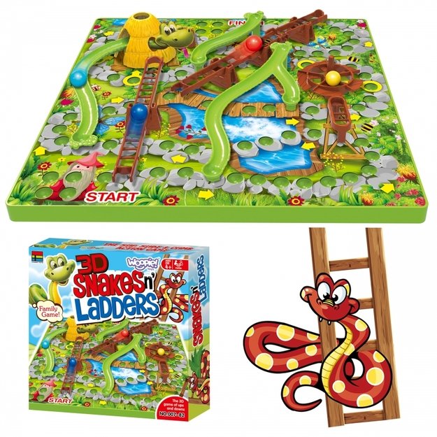 Stalo žaidimas Kopėčios ir gyvatės 3D, WOOPIE