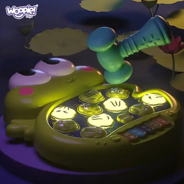 Interaktyvus žaislas Beat the Frogs su šviesos ir garso efektais, WOOPIE