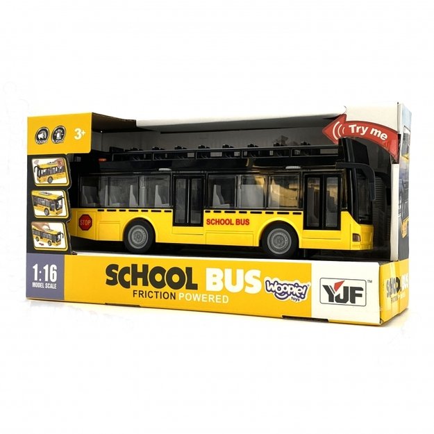Žaislinis autobusas su šviesos ir garso efektais, WOOPIE, geltonas
