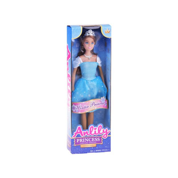 Lėlė Anlily ilgais plaukais su mėlyna suknele 