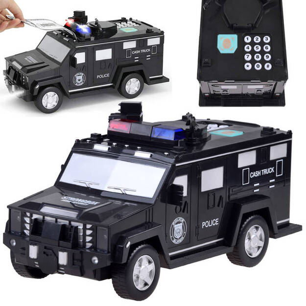 Vaikiška taupyklė su PIN kodu - Policijos automobilis