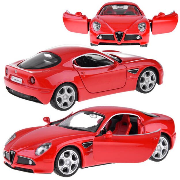 Metalinis Alfa Romeo 8C Competizione automobilis su garso ir šviesos efektais