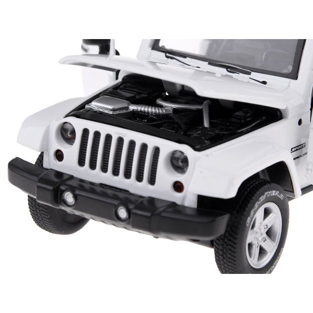 Žaislinis metalinis visureigis Jeep Wrangler 1:32, baltas