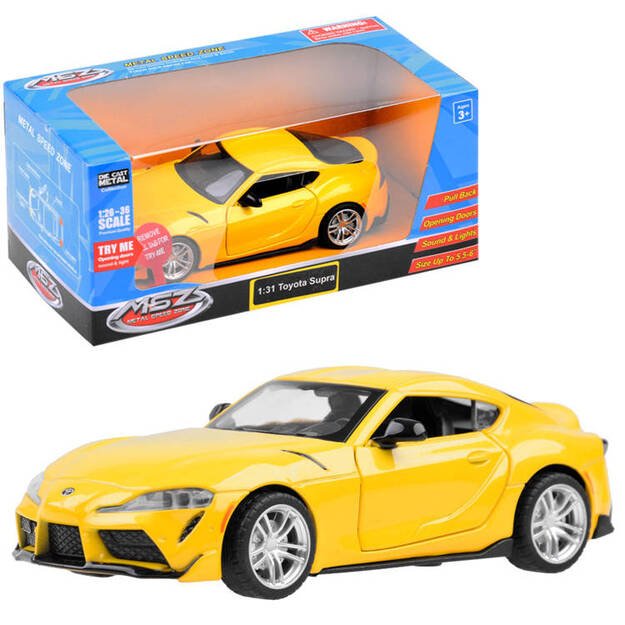 Žaislinis automobilis Toyota GR Supra 1:31, geltonas