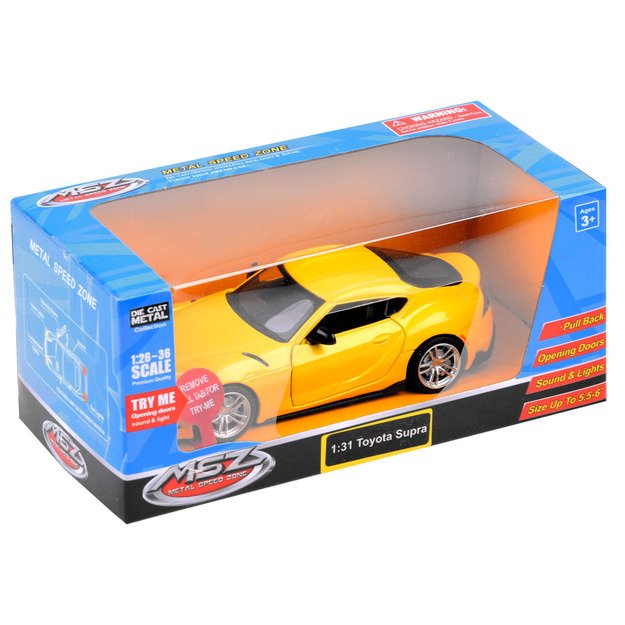 Žaislinis automobilis Toyota GR Supra 1:31, geltonas