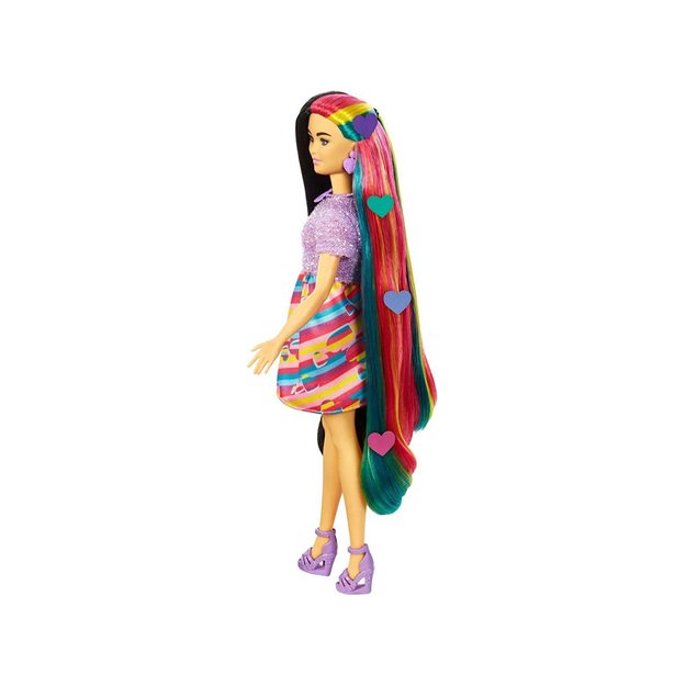 Lėlė Barbie su ryškiaspalviais plaukais