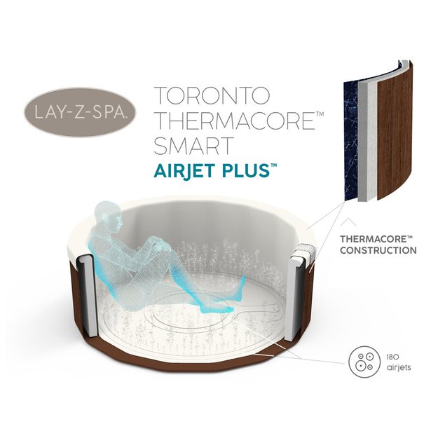 Pripučiama sūkurinė vonia su hidromasažu ir WiFi "Lay-Z-Spa Toronto" 5-7 žmonėms 190cm, Beastway