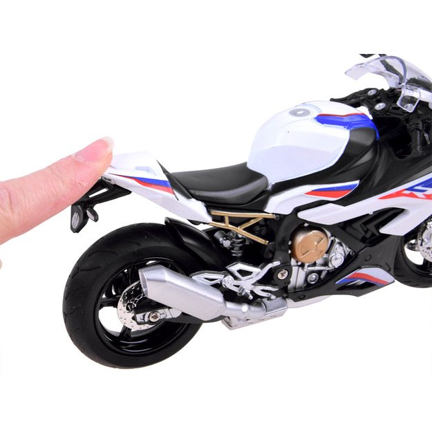 Žaislinis baltas motociklas „Diacast“