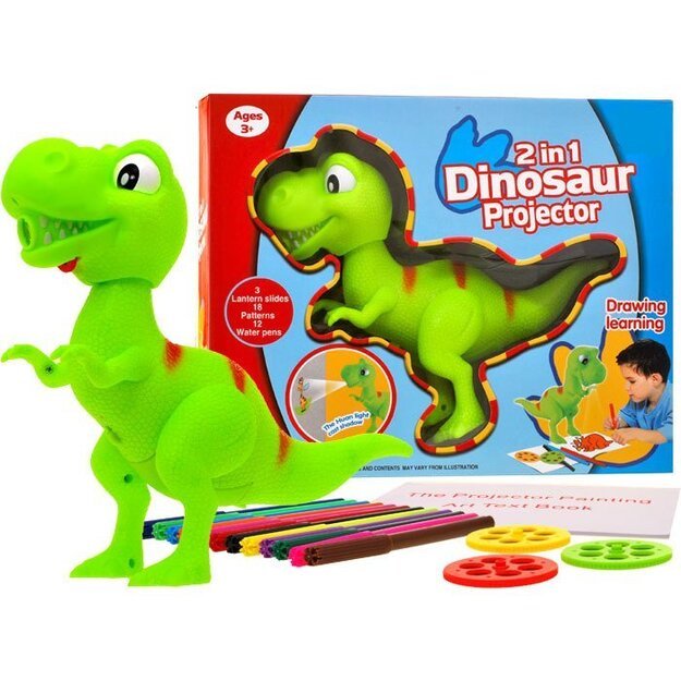 Projektorius dinozauras su rašikliais