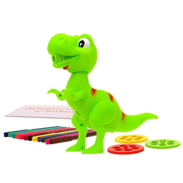 Projektorius dinozauras su rašikliais