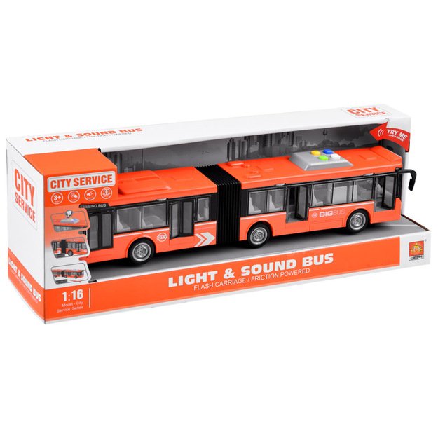 Žaislinis keleivinis autobusas su garso ir šviesos efktais 44 cm 