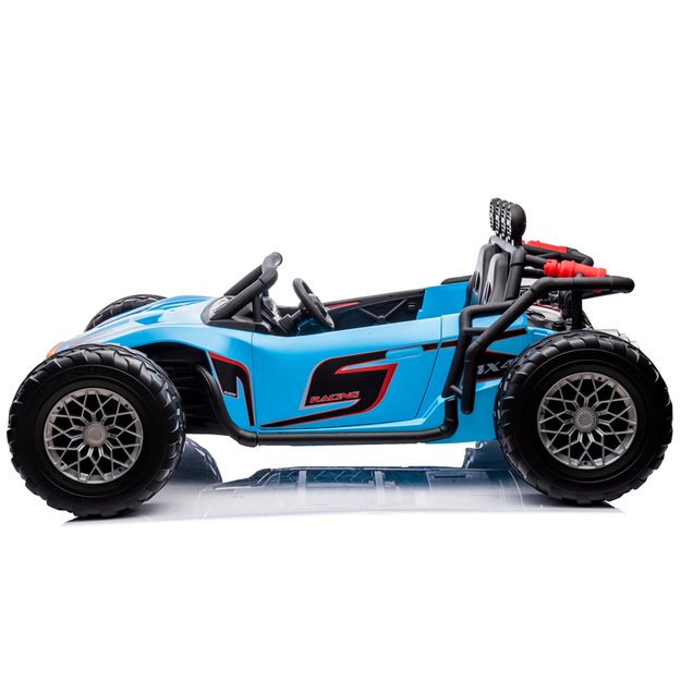 Dvivietis elektromobilis  bagis Auto Buggy Racing, 24V, mėlynas