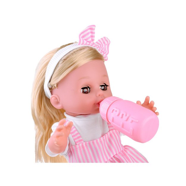 Interaktyvi lėlė kūdikis su priedais ir garso efektais, rožinė