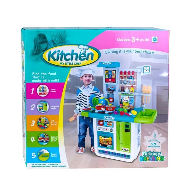 Interaktyvi virtuvė vaikams, mėlyna