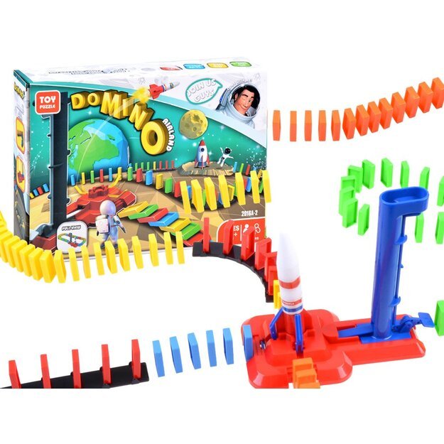 Lavinantis žaislas kosmoso domino raketa 